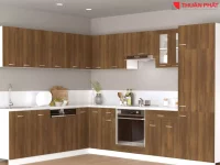 Ứng dụng tấm ốp than tre cho tủ bếp gia đình