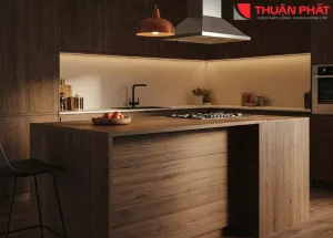 Tủ bếp làm bằng gỗ công nghiệp giúp không gian bếp trở nên hiện đại hơn. Tủ bếp làm bằng gỗ công nghiệp giúp không gian bếp trở nên hiện đại hơn.