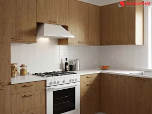 Tủ bếp làm bằng gỗ công nghiệp giúp không gian bếp trở nên có điểm nhấn hơn Tủ bếp làm bằng gỗ công nghiệp giúp không gian bếp trở nên có điểm nhấn hơn