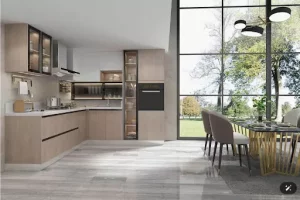 Tủ bếp gỗ MDF phủ Melamine sở hữu những đường nét tinh tế, sang trọng và hiện đại (Nguồn: Sưu tầm) Tủ bếp gỗ MDF phủ Melamine sở hữu những đường nét tinh tế, sang trọng và hiện đại (Nguồn: Sưu tầm)